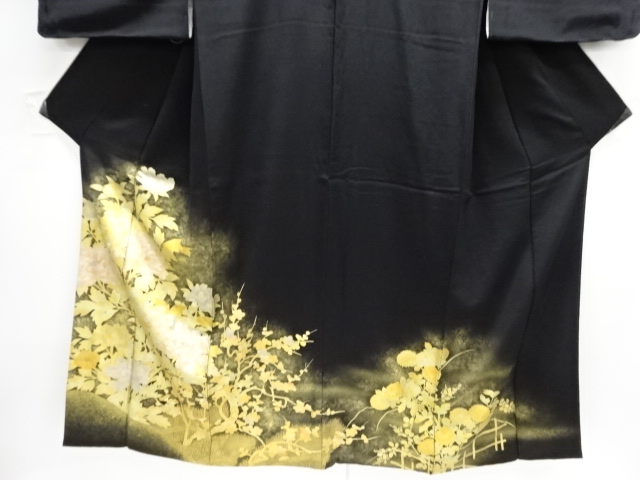  箔置き牡丹模様留袖(比翼付き)